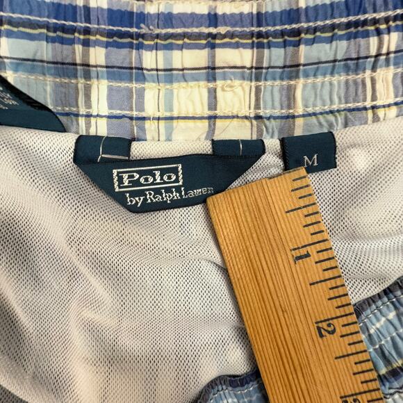 Polo Ralph Lauren Blue Plaid Swim Trunks Medium - Picture 6 of 7